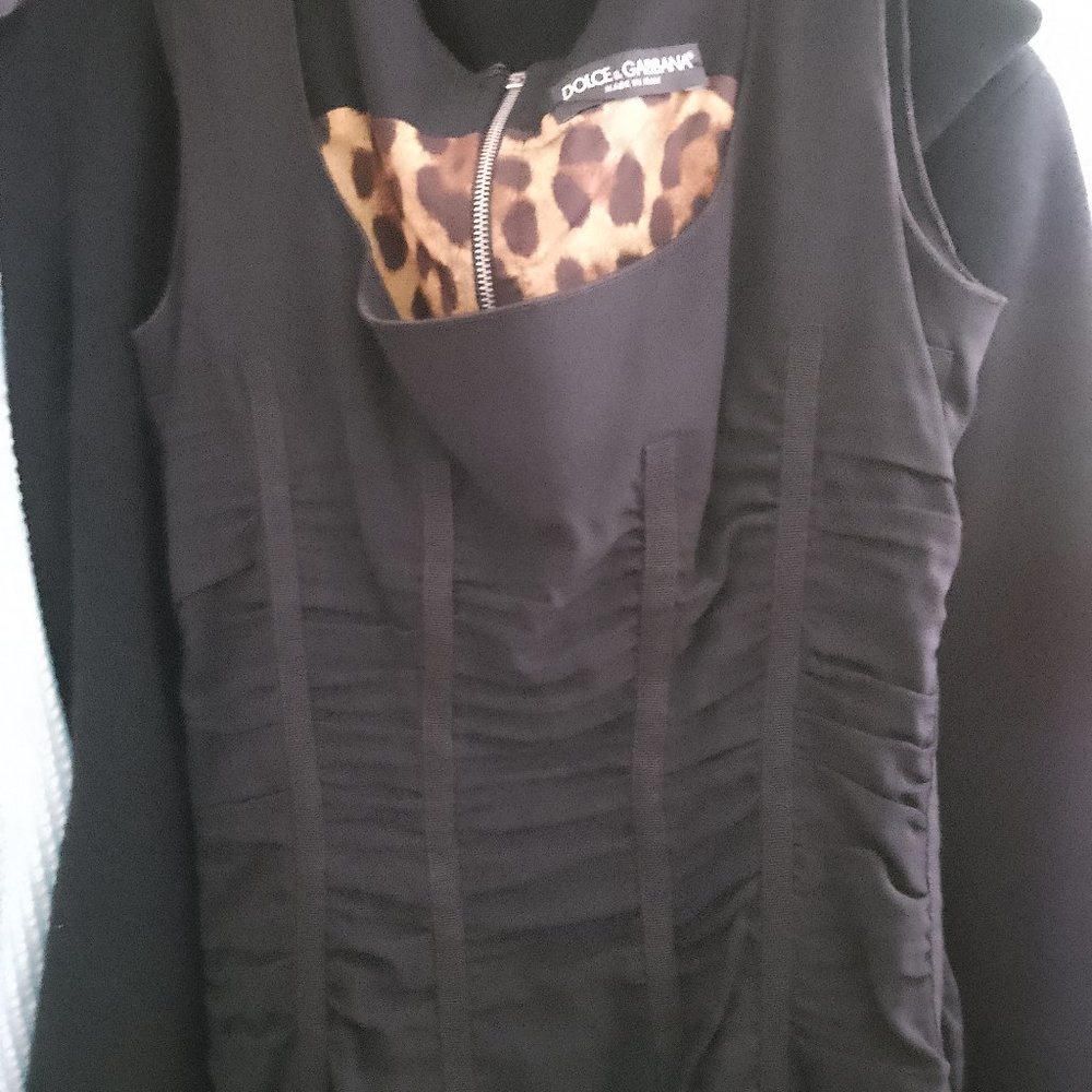 Dolce and Gabbana ruched black dress